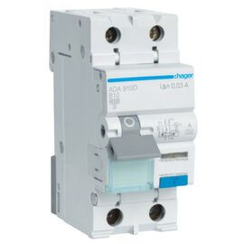 Диференціальний автоматичний вимикач Hager 1-п.+N 10A B 30mA (6kA) A (B) (ADA910D)