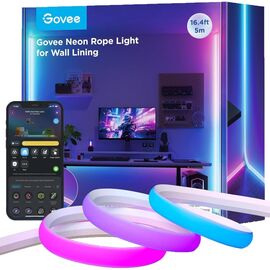 Светодиодная лента Govee H6641 Neon Rope Light for Wall Lining, 5.0m, RGBIC, WI-FI/Bluetooth, white (H66413D1)
