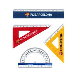 Линейка Kite набор: линейка 15 см, 2 угольника, транспортир FC Barcelona (BC25-282)