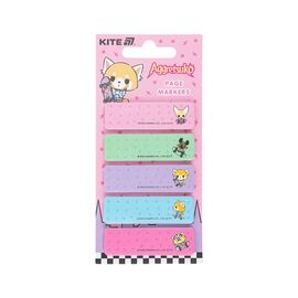 Стикер-закладка Kite бумажная с рисунком Aggretsuko, 100 шт, 5х15х50 мм, прямоугольная (AR25-480)