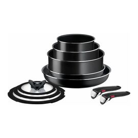 Набор посуды Tefal Ingenio Easy Cook & Clean 10 предметів чорний (L1539053)
