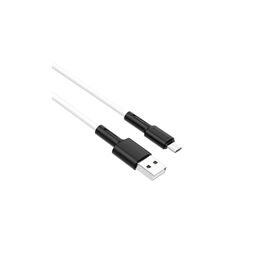 Дата кабель USB 2.0 AM to Micro 5P 1.0m silicone white BOROFONE (6931474710383)