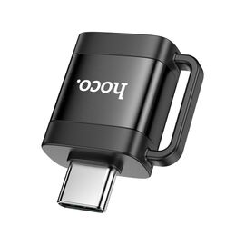 Переходник UA31C USB-C M to USB F OTG Black HOCO (6942007628129)