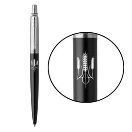 Ручка шариковая Parker JOTTER 17 UKRAINE Бонд Street Black CT BP Трезубец из колосков (16232_T059w)