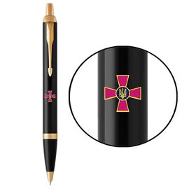 Ручка кулькова Parker IM 17 ARMY Black GT BP Емблема ЗСУ кольоровий (22032_W0010u)