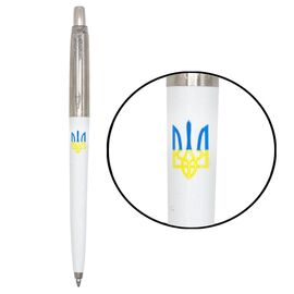 Ручка шариковая Parker JOTTER 17 Originals UKRAINE White CT BP Трезубец синий желтый (15032_T0017u)