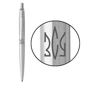 Ручка шариковая Parker JOTTER 17 UKRAINE SS CT BP Трезубец ВСУ (глад.) (16132_T039t)