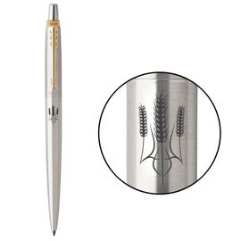 Ручка шариковая Parker JOTTER 17 UKRAINE SS GT BP Трезубец из колосков (16032_T059b)
