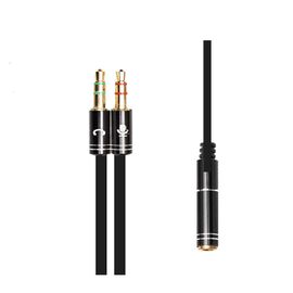 Кабель мультимедийный 3.5mm F to 2x3.5mm M 0.4m (4pin) black XoKo (AC-009)