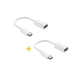 Дата кабель OTG USB 2.0 AF to Micro 5P 0.11m 2PCS white XoKo (XK-AC130-WH2)