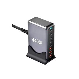 Зарядний пристрій XoKo 2xUSB-С PD100W + 3xUSB-С PD65W + 3xUSB QC18W 440W GaN (QC-400)