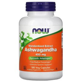 Витаминно-минеральный комплекс Now Foods Ашваганда, 450 мг, Ashwagandha, 180 вегетарианских капсул (NF4593)