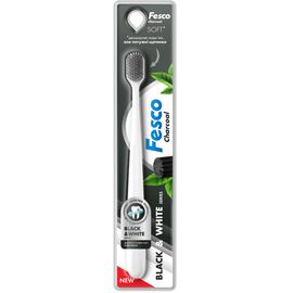 Зубная щетка Fesco Black & White Series Soft Белая с черной щетиной (4823098414131)