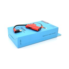 Переходник USB-C 4-in-1 Audio Adapter USB-C + 3.5mm red iKAKU (KSC-377-TC-R)