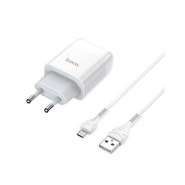 Зарядний пристрій HOCO C72A USB + cable USB to USB-C 10.5W White (Hoco C72AW/Tc)