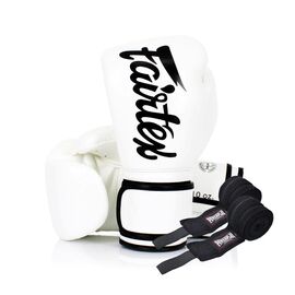 Боксерские перчатки Fairtex BGV14 White 16 унцій (бинти в комплекті) (BGV14_16oz_White)