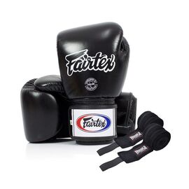 Боксерские перчатки Fairtex BGV1 Black 16 унцій (бинти в комплекті) (BGV1_16oz_Black)