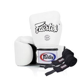 Боксерские перчатки Fairtex BGV1 White 14 унцій (бинти в комплекті) (BGV1_14oz_White)