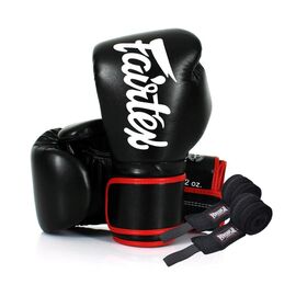 Боксерские перчатки Fairtex BGV14 Black 14 унцій (бинти в комплекті) (BGV14_14oz_Black)