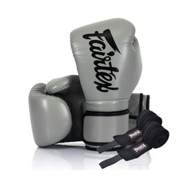 Боксерські рукавички Fairtex BGV14 Grey 14 унцій (бинти в комплекті) (BGV14_14oz_Grey)