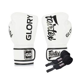 Боксерські рукавички Fairtex BGVG1 White 12 унцій (бинти в комплекті) (BGVG1_12oz_White)