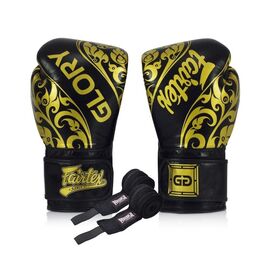 Боксерські рукавички Fairtex BGVG2 Velcro Black 16 унцій (бинти в комплекті) (BGVG2_Velcro_16oz_Black)