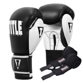 Боксерські рукавички Title Boxing Dynamic Strike Black/White 14 oz (XDBG 14 BK/WH)