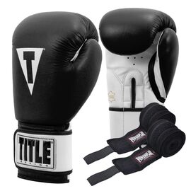 Боксерські рукавички Title Premier Leather Black/White L 14 oz (TSBG2 L BK/WH)