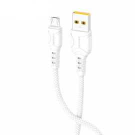 Дата кабель USB 2.0 AM to Micro 5P 1.0m 2.4A silicone white Denmen (DM-D06V-WH)