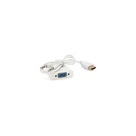 Переходник HDMI M to VGA F + Audio 0.1m 4K/2K white Voltronic (YT-C-HDMI(M)/VGA(F)+AUX-W)
