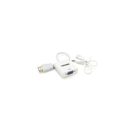 Перехідник HDMI M to VGA F + Audio 0.25m white VEGGIEG (YT-C-H-V2W)