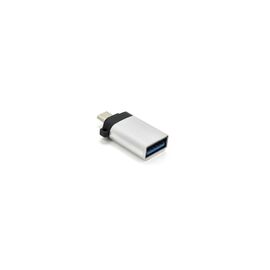 Перехідник USB 3.0 AF to Micro 5P M OTG silver VEGGIEG (TC-113)