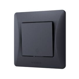 Перемикач Videx BINERA 1кл прохідний чорний графіт (VF-BNSW1P-BG)