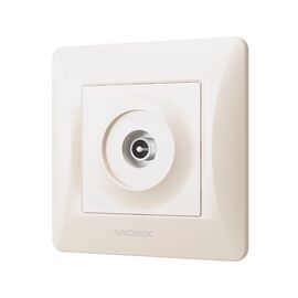 ТВ розетка Videx BINERA TV одинарна кремо (VF-BNSK1TVME-CR)