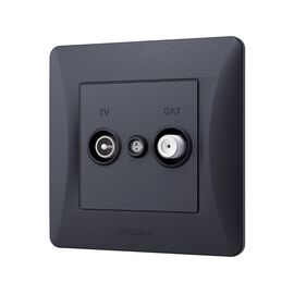 ТВ розетка Videx BINERA TV+SAT конечная черный графит (VF-BNSK2TVSATE-BG)