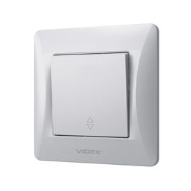 Переключатель Videx BINERA 1кл проходной серебряный шёл (VF-BNSW1P-SS)