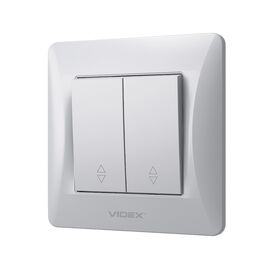 Перемикач Videx BINERA 2кл прохідний срібний йшов (VF-BNSW2P-SS)