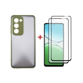 Чехол для мобильного телефона Dengos Oppo A5 4G Case Matte + 2 Glass (Olive Green) (DG-CTG2P-20)