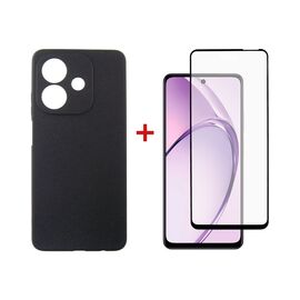 Чехол для мобильного телефона Dengos Carbon + glass Oppo A40m/A40 Black (DG-KM-159)