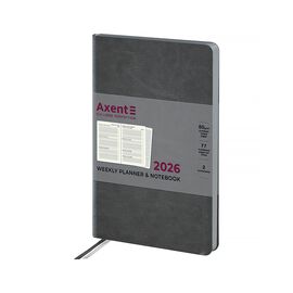 Еженедельник Axent датированный 2026 Partner City Soft 125х195, серый (8521-26-06-A)