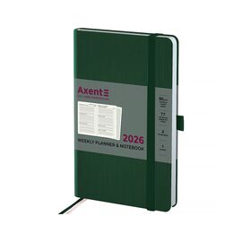 Еженедельник Axent датированный 2026 Partner Lines 125х195, темно-зеленый (8515-26-23-A)