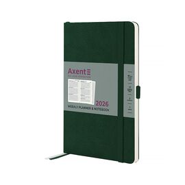 Еженедельник Axent датированный 2026 Partner Soft Skin 125х195, темно-зеленый (8509-26-23-A)