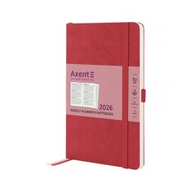 Еженедельник Axent датированный 2026 Partner Soft Skin 125х195, красный (8509-26-06-A)