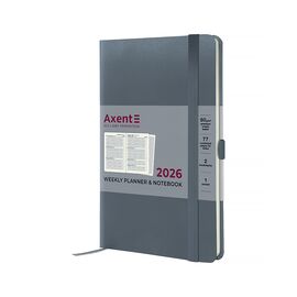 Еженедельник Axent датированный 2026 Partner Strong 125х195, серый (8505-26-62-A)
