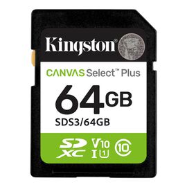 Карта памяти Kingston 64GB SDXC class 10 UHS-I V10 A1 Canvas Select Plus (SDS3/64GB)