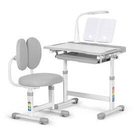 Парта зі стільцем Evo-kids (стол+стул+полка+лампа) Gray (BD-20 G)
