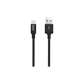 Дата кабель USB 2.0 AM to Micro 5P 1.0m 2.4A nylon X14 black HOCO (6957531062844)