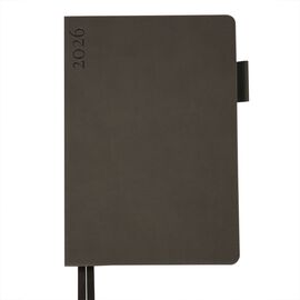 Еженедельник Leo planner А5 датированный 2026 "Binario", мягкий, графит, 368 страниц (252640)
