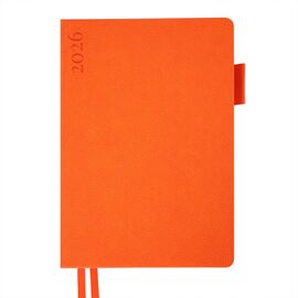 Еженедельник Leo planner А5 датированный 2026 "Binario", мягкий, оранжевый, 368 страниц (252641)