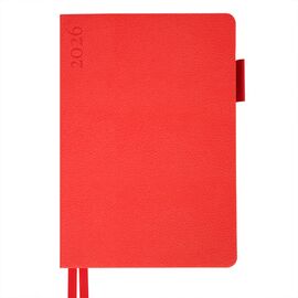 Еженедельник Leo planner А5 датированный 2026 "Binario", мягкий, красный, 368 страниц (252642)